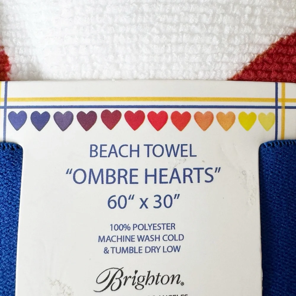 Brighton Ombré Heart Beach Towel | NWT